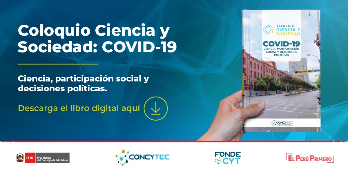👩‍💻📚 Descargar gratis el libro digital Coloquio Ciencia y Sociedad #COVID19, que contiene las exposiciones de las 21 mesas redondas del coloquio organizado por el 
<a href="/ConcytecPeru/">Concytec Perú</a>.
.
💻 Descarga el libro digital ➡ bit.ly/3oASiw7