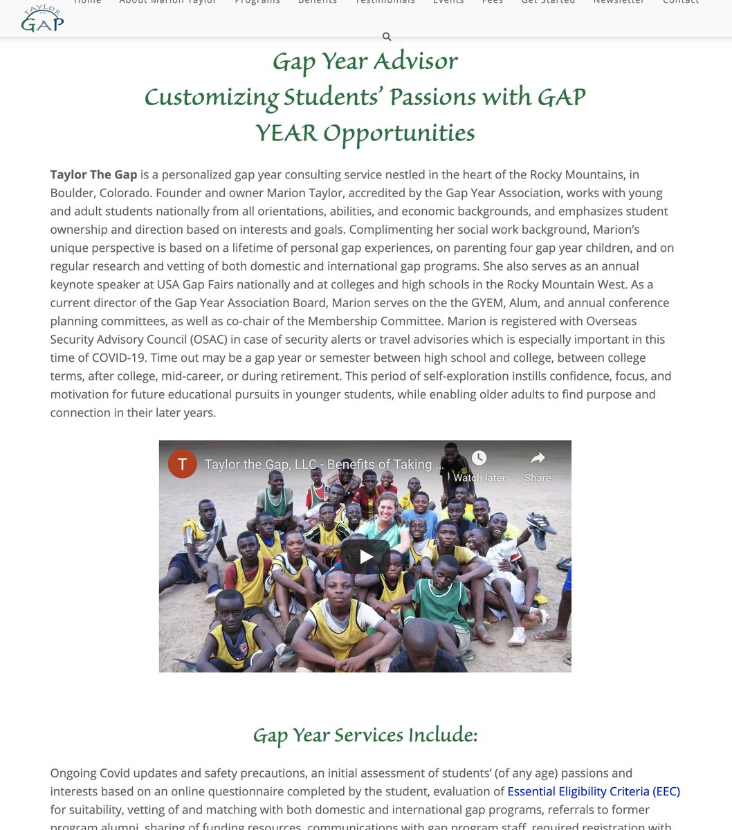 Anyway those are the obvious ones... let's get more obscure. There are gap year consultants