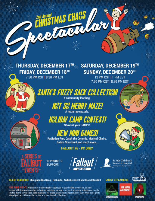 SeriesFallout's tweet photo. Getting ready for Day 3 of our fun festivities for our Christmas Chaos Spectacular! Check out our streamer today @OsirisVoices and check out his stream at https://t.co/fNLmxQ5WzD https://t.co/hVZZePpAgA
