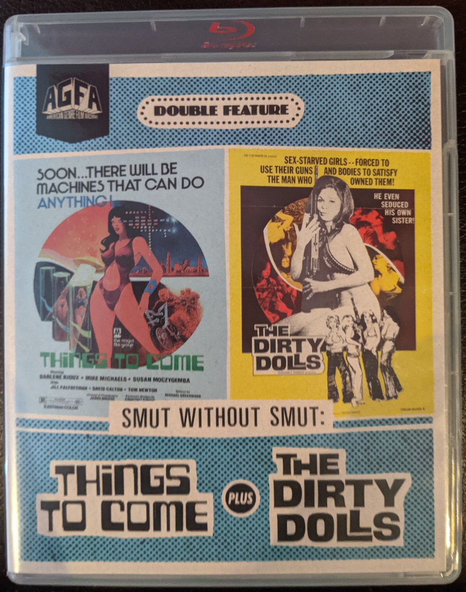 shipero's tweet photo. Got the latest release from @filmarchive. A Smut Without Smut double feature of the dystopian sci-fi film THINGS TO COME and the Manson Family inspired gang movie THE DIRTY DOLLS. Both have the option of putting the smut back in, if that's your thing. https://t.co/0fbvhiO6Tv