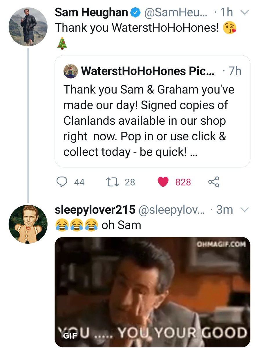 Phwee..emotional Saturday!  #Samday was a Hi & a Ho-Ho-Ho kind of day with Sam popping in as a proud Da with more sightings of  #ClanlandsBook at  #WaterstHoHoHones ..just because tis the season! Gotta love him and his amazing sense of humour! Yup.. he is THAT good! #SamHeughan