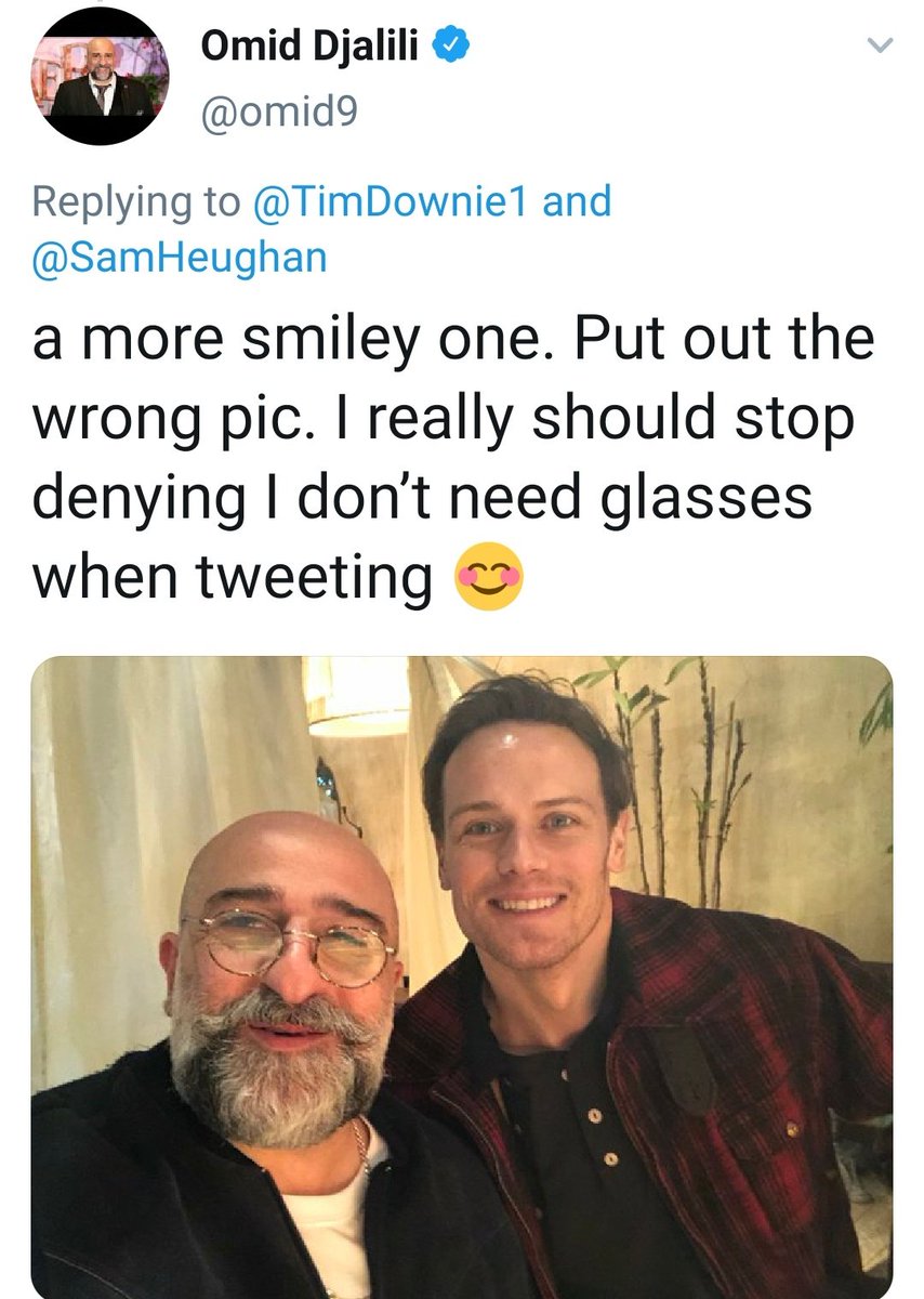 Tuesday went on with another funny post from  @omid9, Sam's costar on  #TextForYou ! Great actors, even greater persons and ohhh so funny! Can't wait to see this movie!! #SamHeughan #OmidDjalili Omid Djalili