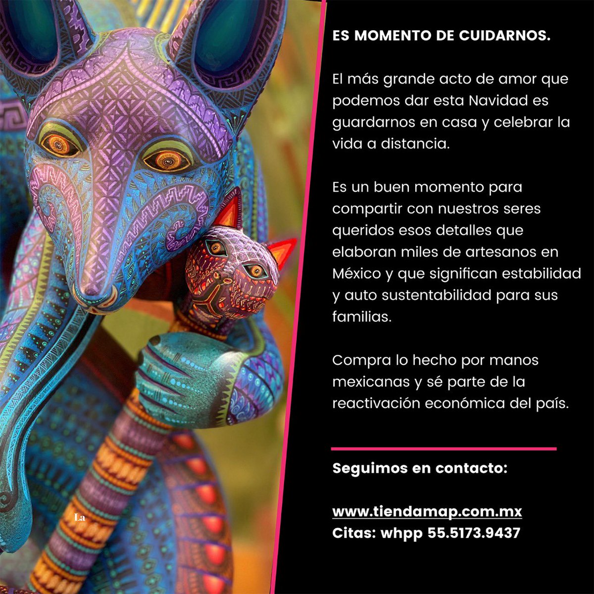A partir de hoy y hasta nuevo aviso nuestras Tiendas de #Polanco y #Centro permanecen cerradas por la contingencia sanitaria. Para citas y ventas a distancia puedes comunicarte vía:
•WhatsApp: 5551739437 bit.ly/W-TMAP
•Te esperamos 24/7 en tiendamap.com.mx