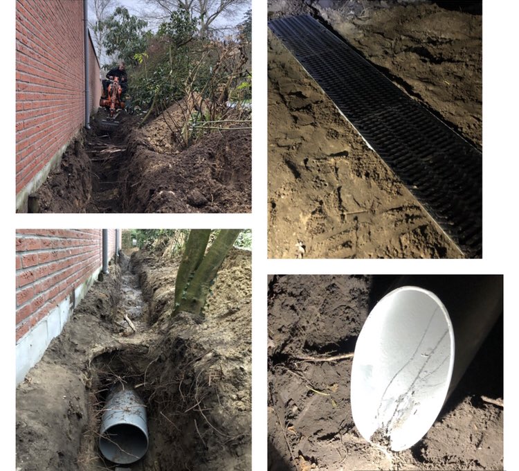 Het zit erin👊🏻💪🏼. 3 dagen sjouwen, tillen &amp; spitten. Wat een voldoening!!#voorelkprobleemeenoplossing #nooitmeerwateroverlast👊🏻