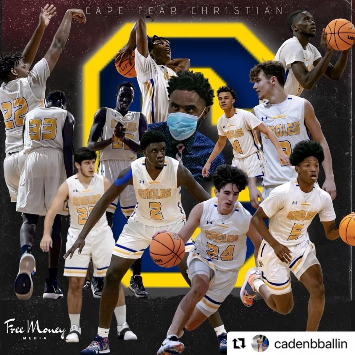 cadenbballin's tweet photo. We are #capefearchristianacademy ๐ฆ
๐ฆ
๐ฆ
๐ฆ
#brotherhood #cfca #capefearboyz #pointguardlife #sophomoreszn #leadbyexample #ballislife #studentathlete #morethananathlete #teamworkmakesthedreamwork #nchoopers @freemoneymedia_ ๐๐พ https://t.co/wFeJVKWPqo