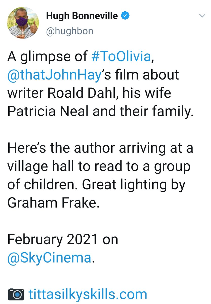 Wednesday powered on with  #ToOlivia and its UK release date (yayyy February 19th) and a glimpse from  #HughBonneville ! So excited to see Sam as Paul Newman! Date noted! #SamHeughan