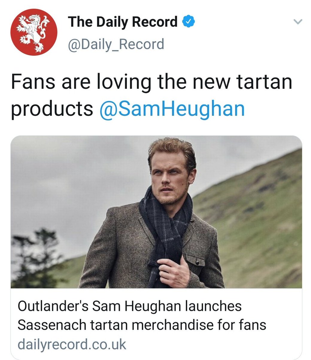 Friday came with more perfect Christmas gifts to us as Sam announced that the  @SassenachTartan is weaving again! Stunning, soft scarves and blankets, the  #SassenachWhisky Glasses, Teeshirts, Hip Flasks and Caps that we all wanted, plus so much more!! Samta came!!! #SamHeughan