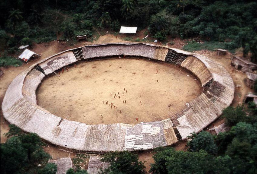 5. The shabonos (or yanos), circular communal dwellings of the Yanomami tribes of Southern Venezuela and Northern Brazil