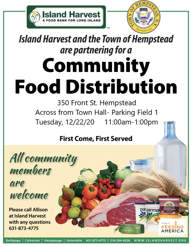 Island Harvest and the TOH are holding a good distribution on Tuesday. All are welcome. See the flyer for details.
