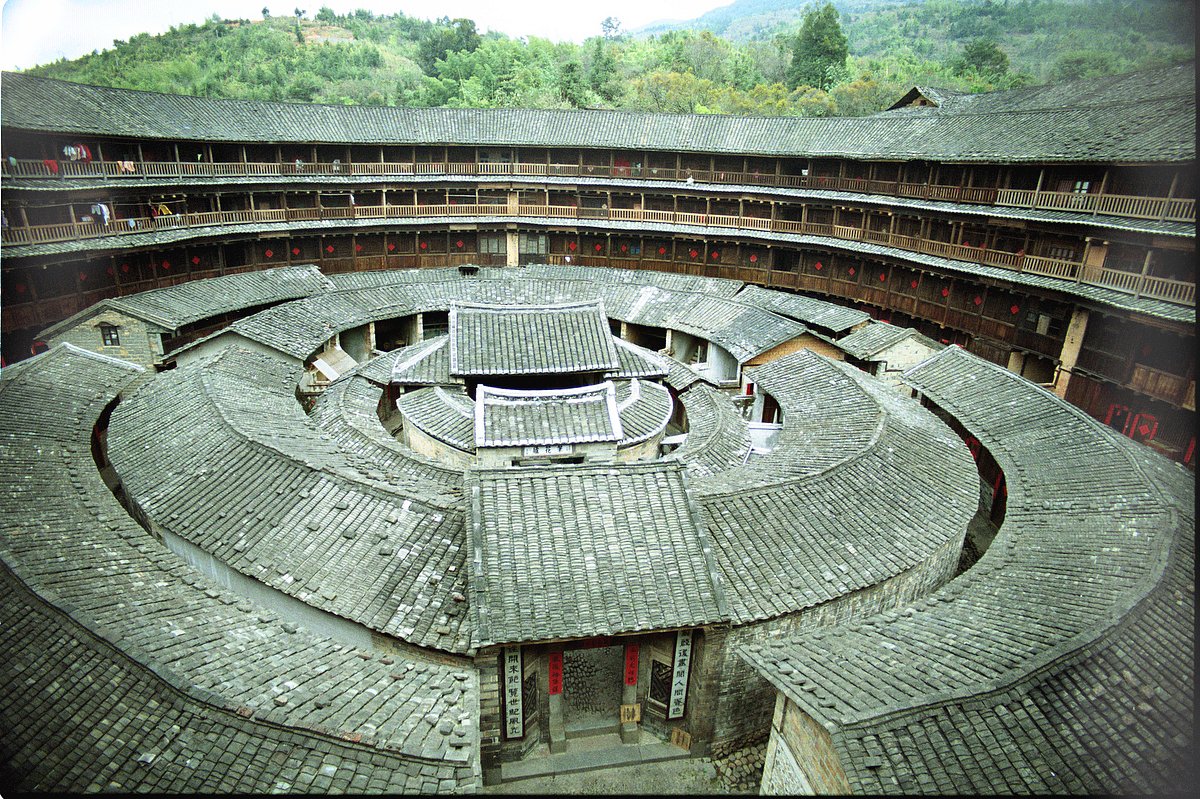 6. And one of my absolute favourites: The Fujian Tulou, Chinese fortified earth buildings (12th–20th cent.), mostly circular or rectangular in configuration, five stories high & capable of housing up to 800 people
