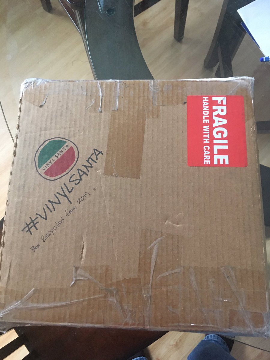 SiftWith's tweet photo. Yes!  I got my carton o fun, just now. Thank you vinyl Santa!  Will dutifully wait to open on Christmas and will then share the contents! https://t.co/ijQjJve1in