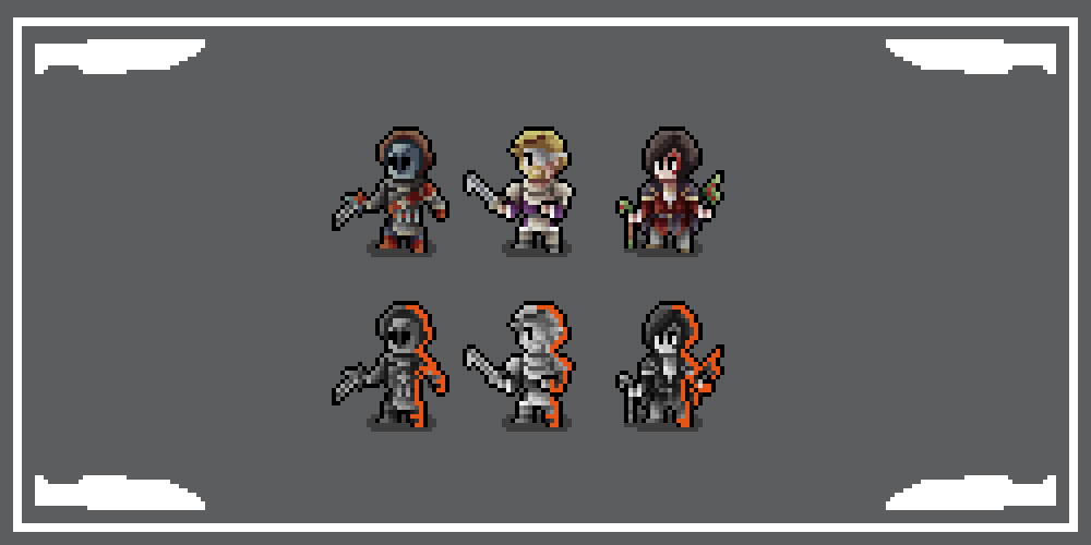 raul_volp's tweet photo. Working on Blades in the Dark Crews, Assassins, Bravos and Cultists. #pixel #pixelart #2dart #2dartist #aseprite #digitalart #pixelartist #gameart #ttpgames #ドット絵 #vttrpg #rpg #ttprpg #bladesinthedark #rpgtokens #roll20 https://t.co/Fp4dHxB0p8