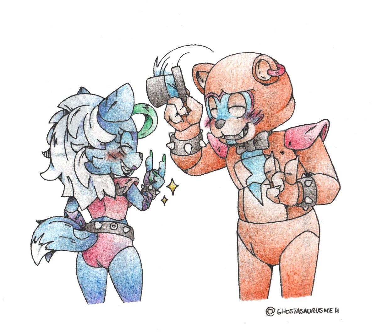 'Complementary Duo'

I choose to believe Freddy in Space 2 made this ship canon and nobody can tell me otherwise.

#FNaF #FiveNightsAtFreddys #SecurityBreach #fnafsecuritybreach #GlamrockFreddy #Roxanne #RoxanneWolf #Wolf #Furry #ScottCawthon #ScottGames #SteelWoolStudios