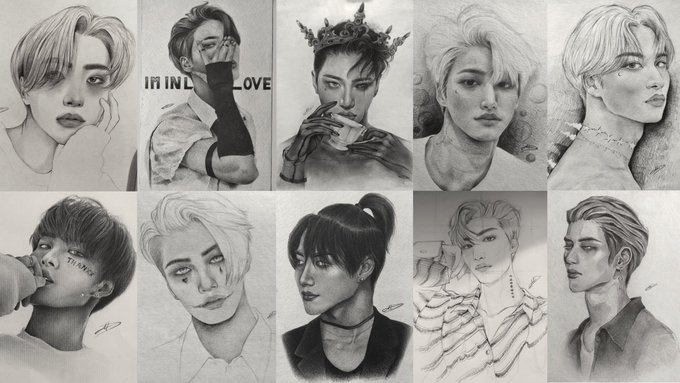 all my drawings for hwa, thought I did more lol 