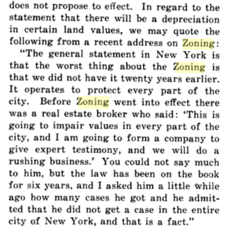 To argue that other land uses won't see a loss of land value, Saville leans on quoting an unnamed zoning expert from NYC, who likewise cites an unnamed real estate broker. Powerful stuff.  https://en.wikipedia.org/wiki/Argument_from_authority