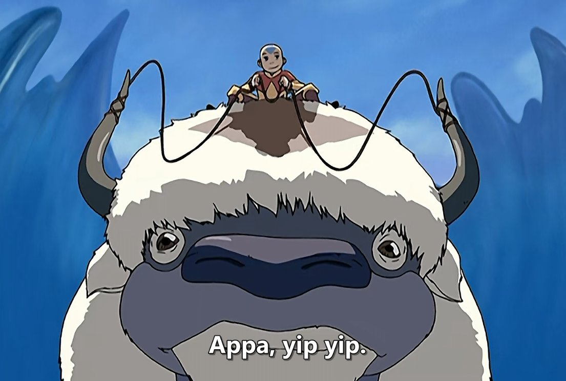 The artbook says the Avatar world is heavily influenced by Miyazaki films like Princess Mononoke and My Neighbor Totoro, and you can definitely see it in creatures like Appa, lolAPPA'S SO CUTECAN'T WAIT TO BE EMOTIONALLY DESTROYED WHEN I REWATCH BOOK 2