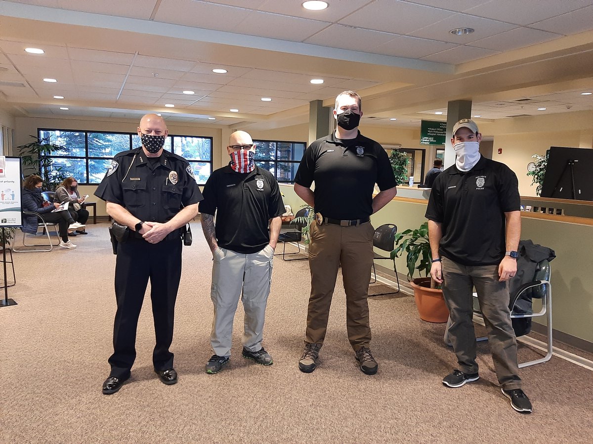 V-Day: A dozen PPD officers are receiving their first COVID-19 vaccine this weekend.  We're grateful to be part of the opening salvo against the virus that has devasted our community.  Use your Public Health Equipment 😷 and stay well!