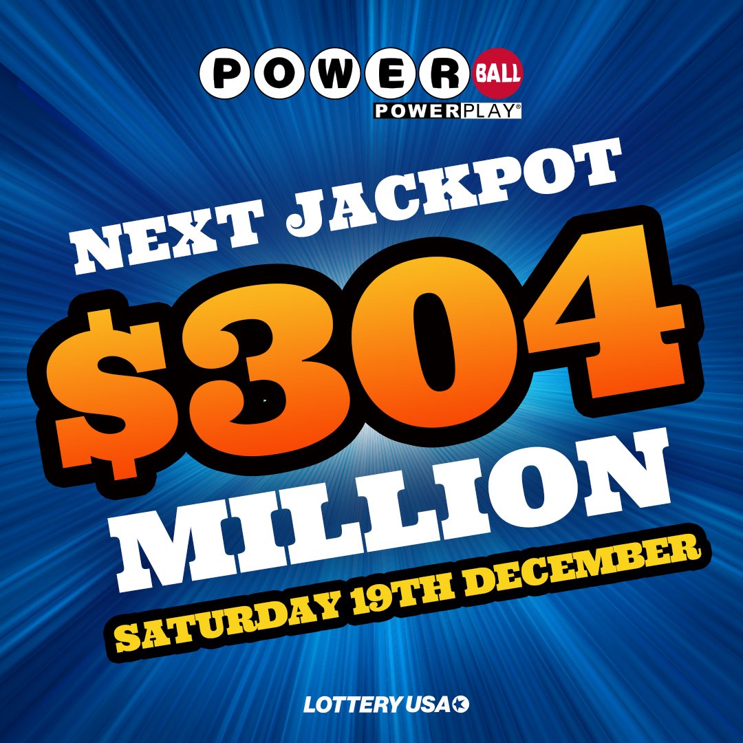 Tonight's Powerball draw has an estimated $304 million jackpot! Do you have your tickets ready?

Visit Lottery USA after the draw to check the numbers: https://t.co/Ewb9z5ZoOx

#Powerball #lottery #jackpot https://t.co/4dAvSoLj19