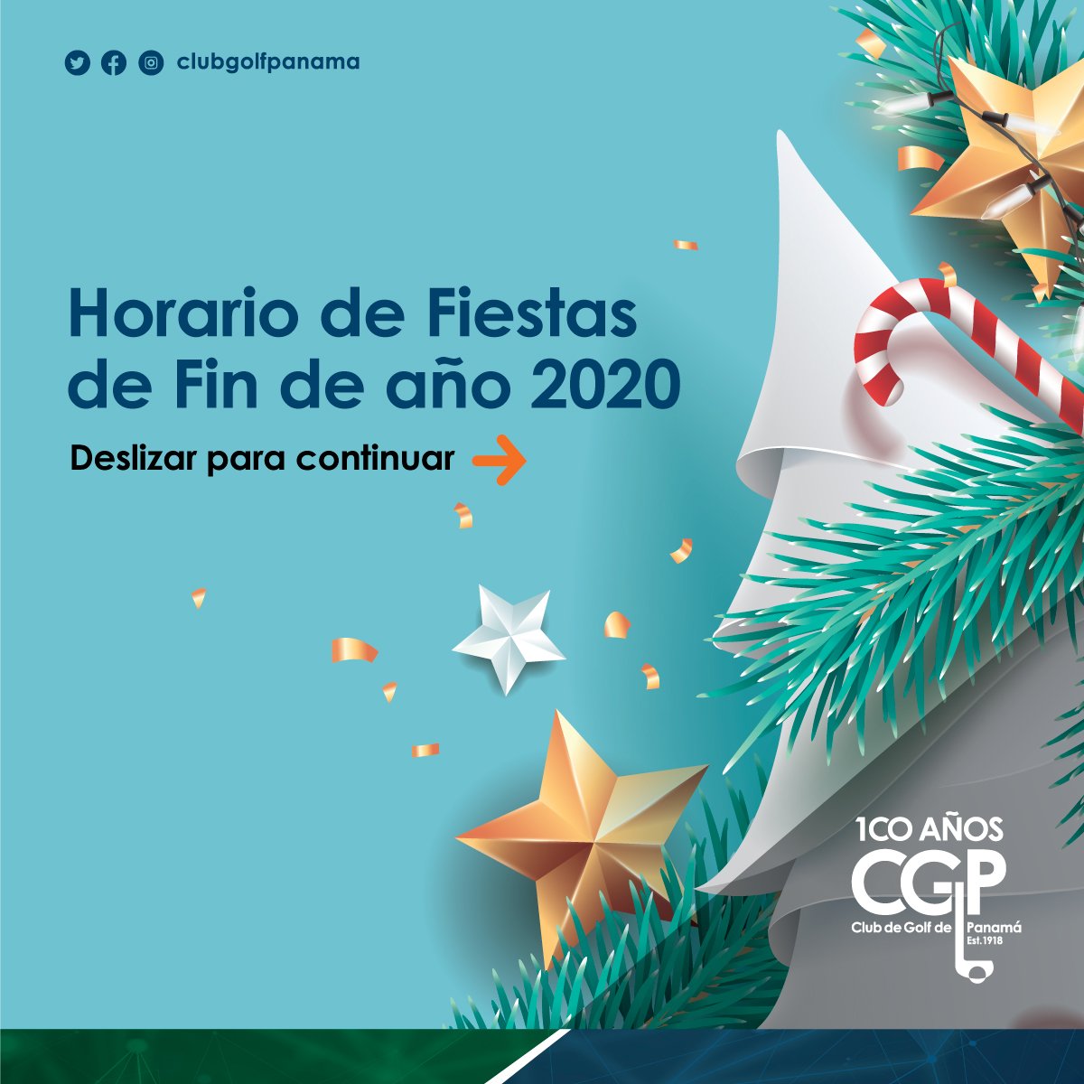 ClubGolfPanama's tweet image. #pasionpormiclub Estimados socios, estos son nuestros horarios actualizados de atención por fiestas de fin de año 2020.
#golfpanama #Panamá #PanamáEsGolf