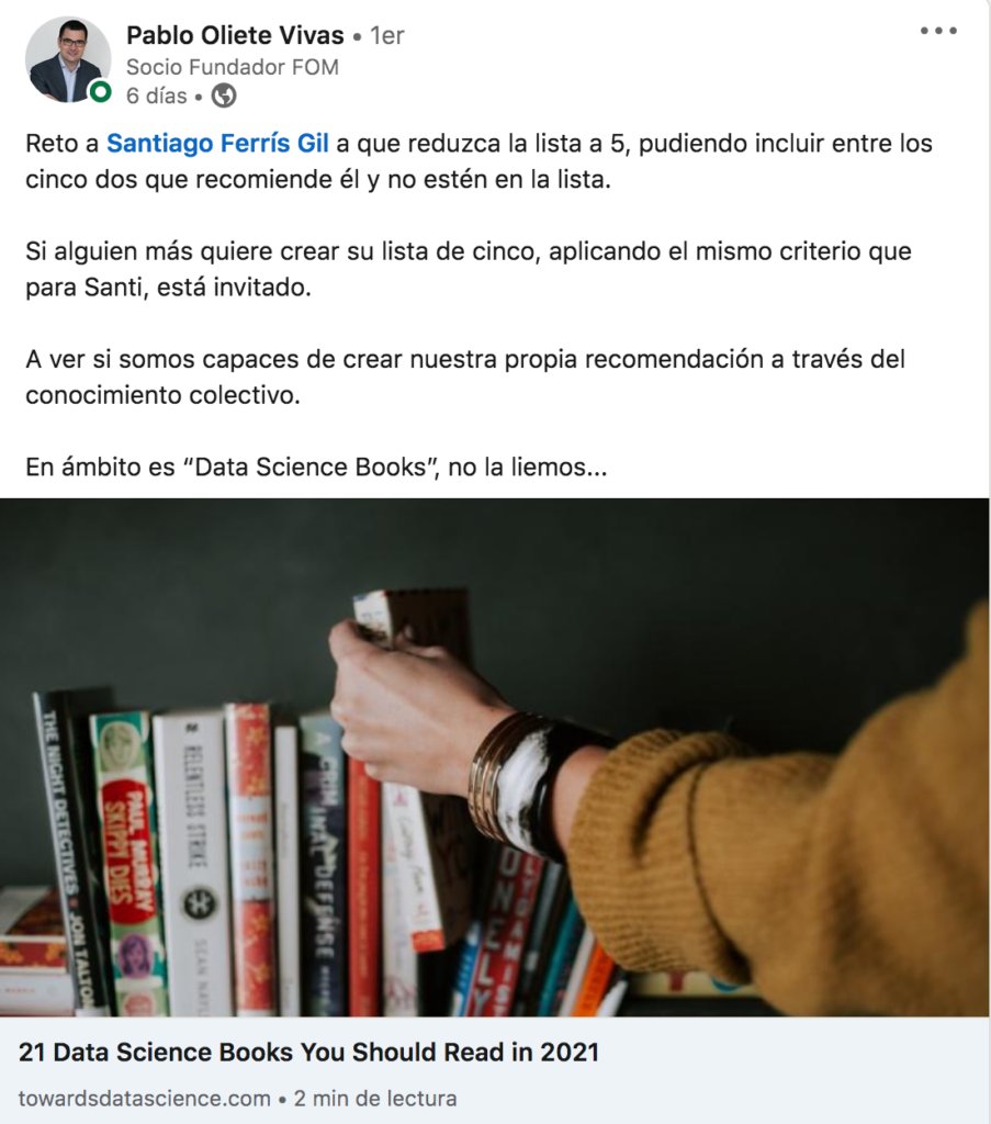 Se ha publicado un nuevo artículo: (Mi biblioteca de Data Science y Machine Learning para 2021) en Crónicas de un humano en la era digital: is.gd/nezaFW  #i40val #i40vall