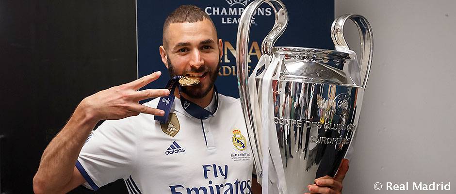 Le samedi 3 juin 2017, le Real domine la Juventus 4-1 et remporte sa 12e Ligue des Champions. Benzema sa 3e LDC de sa carrière