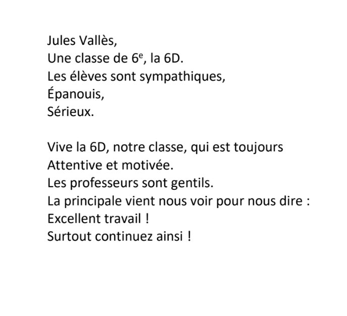 Voici (enfin !) l’acrostiche de notre classe. #EQ17 #twoulipo