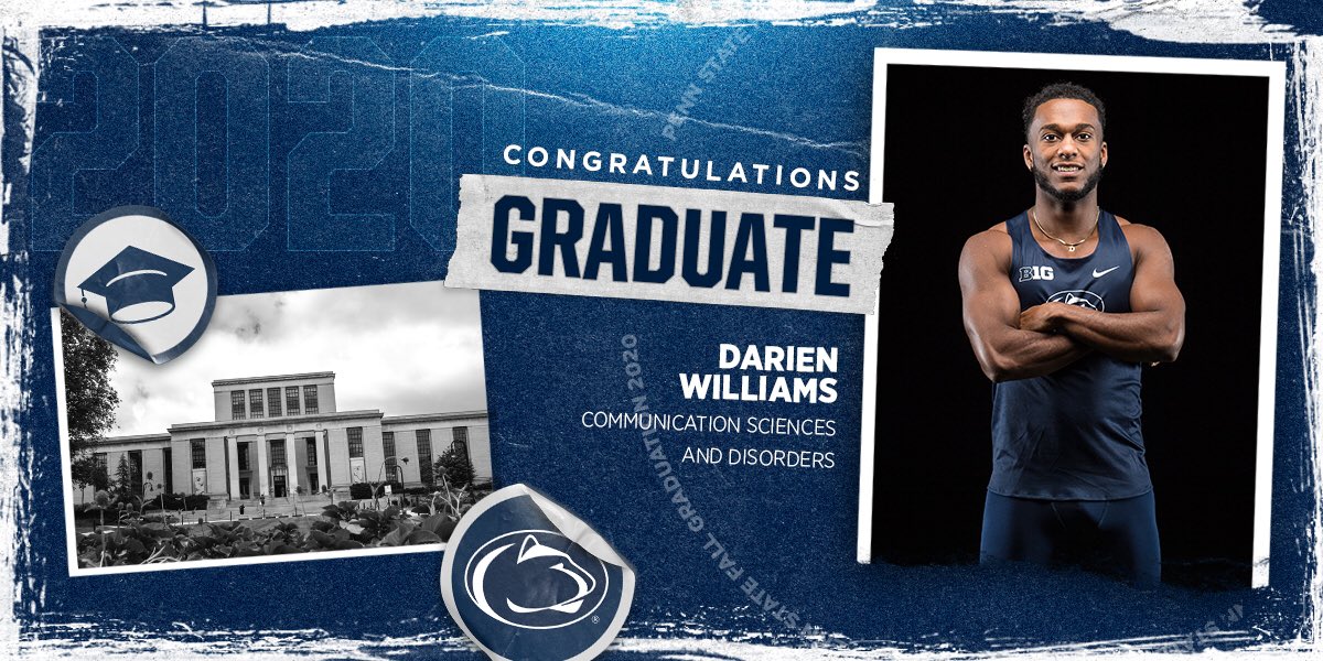 PennStateTFXC's tweet photo. Big congratulations to @DWillie_10 on earning his degree in Communications Sciences and Disorders! 

#WeAre #PSUTF https://t.co/FtSjbF6dvQ