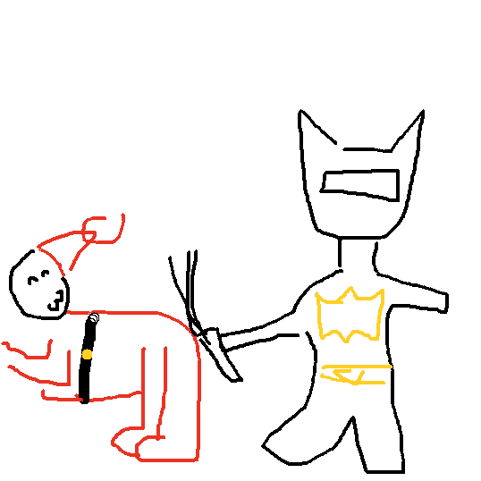 Voilà, voilà...<a href="/PasseUnDessin/">Passe un Dessin</a> si on m'avait dit qu'un jour je dessinerai Batman qui fouette le Père Noël 🤣! Ce jeu tellement incroyable ! Merci !! #twitchfr