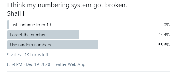 Arbitrarily halting the poll.Random it is.75/