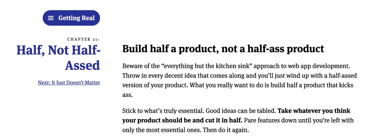 The "minimum viable product" is not dead. Most people who conclude it is built a half-ass product instead of half a product.