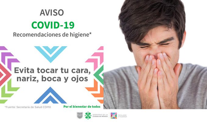 MetroCDMX's tweet photo. Evita tocarte la boca o el rostro después de sujetarte de los pasamanos de los trenes. #PrevenirEsProteger https://t.co/wBTzxxfech