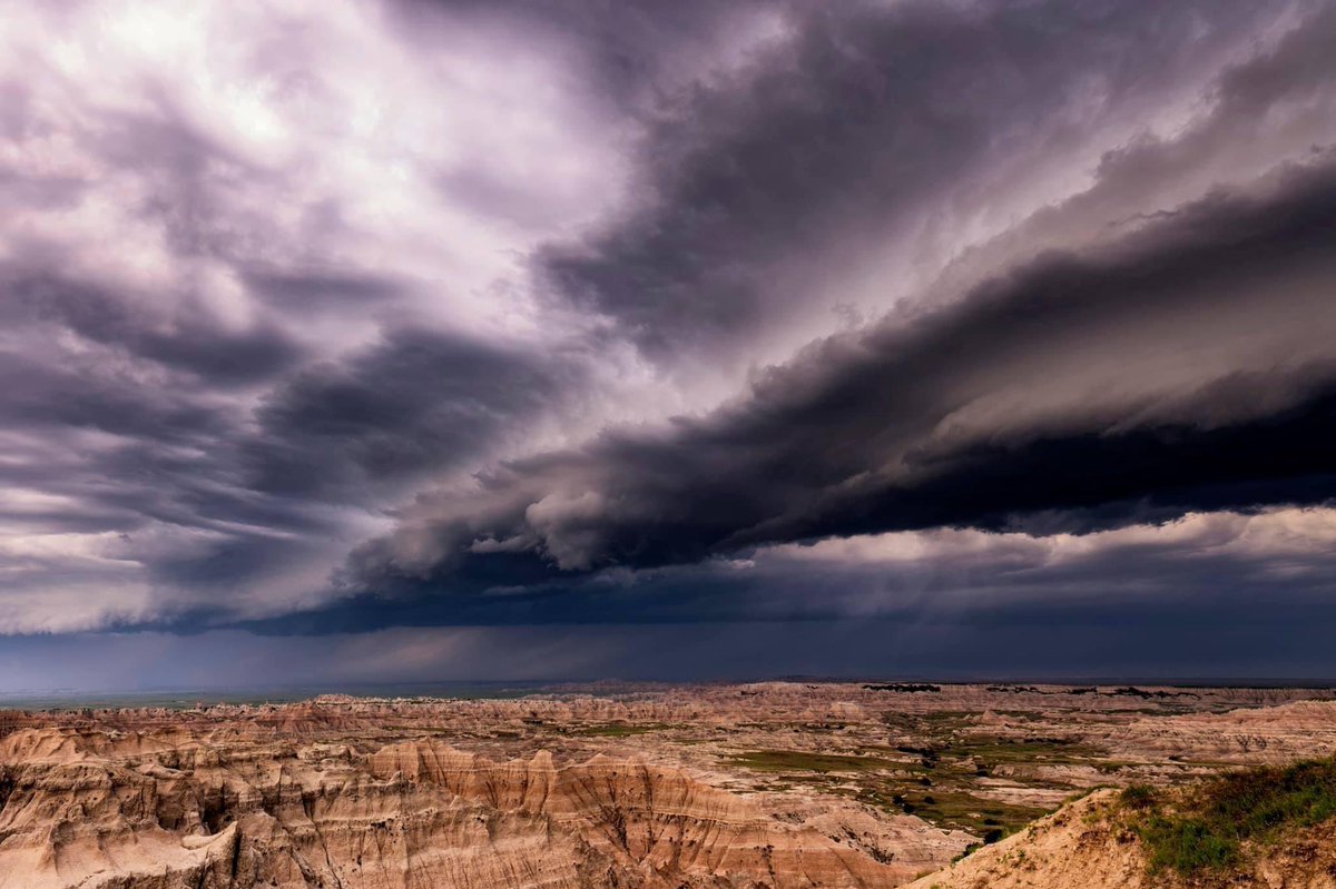 June 6th: A derecho moving across the badlands in South Dakota.