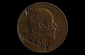 95. Suffragette-defaced pennyReforming British democracy was a slow processIn the 1880s, only 60% of men had the right to voteIn 1918, British women over 30 won the right to vote