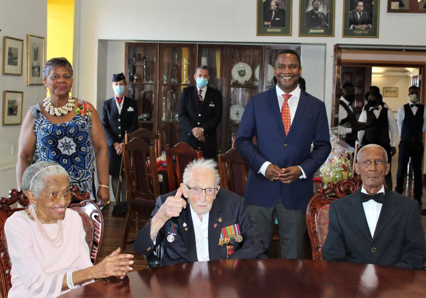 Captain Sir Tom Moore happy to be in Barbados