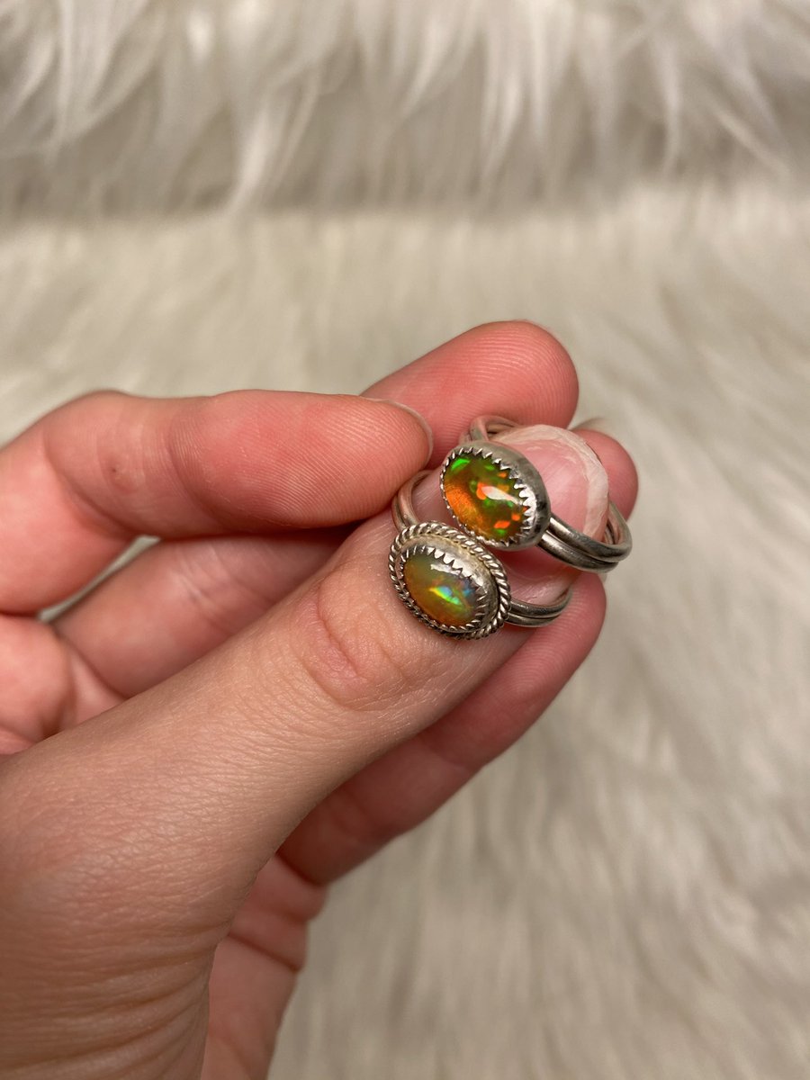 both of these ethiopian opal rings are in my shop for $110 BUT you can get them for only $88 shipped with the code BROKE only for a few more hours!!
