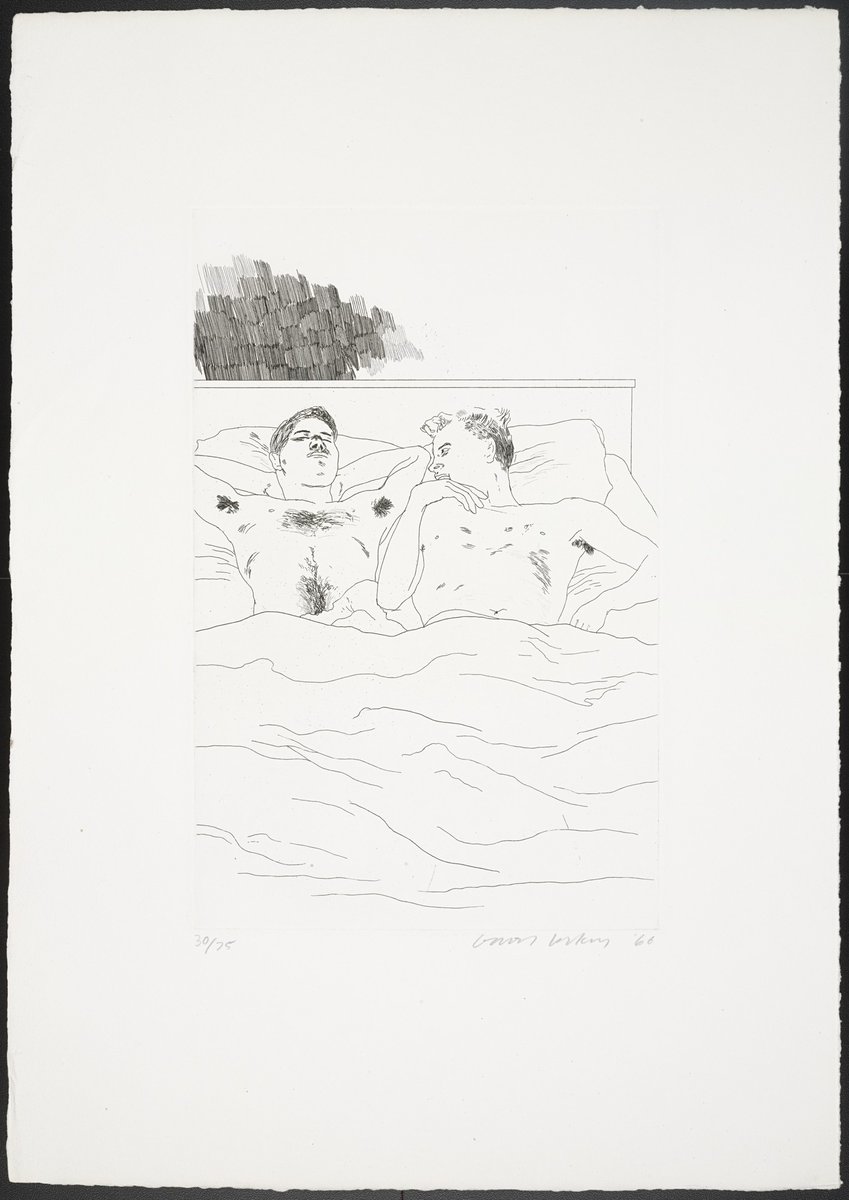 97. Hockney's In the Dull VillageThis drawing is from 1966A year later, England and Wales decriminalized sexual activity between men