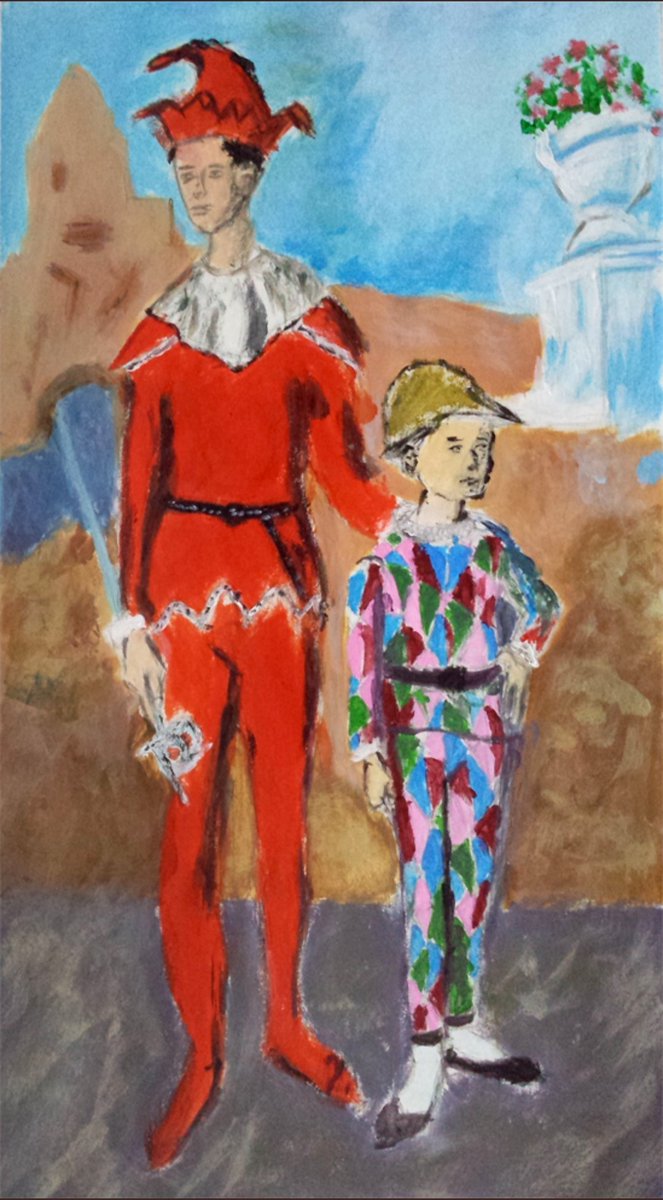 PETUNIA_PETU_'s tweet photo. A veces, #unretounahora se nos queda corto.
«El propósito del arte es lavar el polvo de la vida cotidiana de nuestras almas.»
#Picasso
#RetoExtra #Pintamonas #Acrílico #Acuarela #PabloPicasso https://t.co/w3brHI6Biv