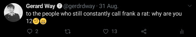 thread of tweets from my gerard parody account because it got s worded forever ago and I want to save these