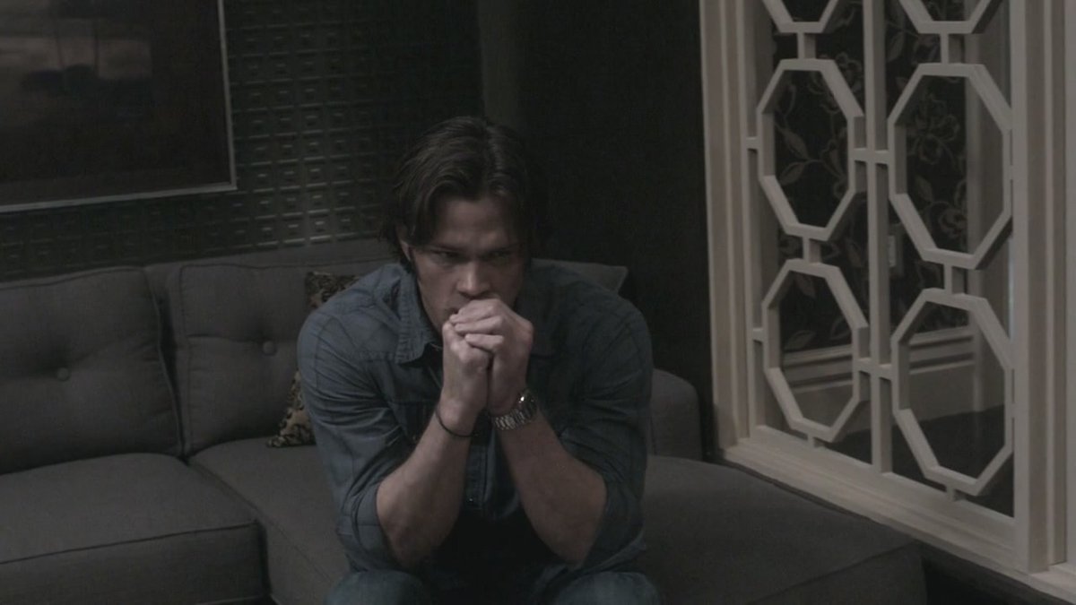 II. [twitchy and anxious]throughout s4, while sam was dealing with his demon blood addiction, there are many times when sam is seen to be struggling immensely. when ruby is away, sam begins to withdraw and is highly anxious while waiting for her to show. he cannot sit still.