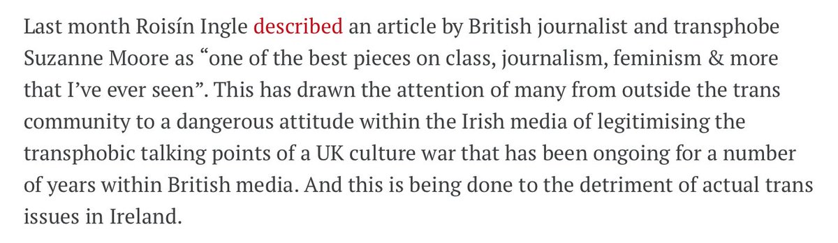Contrary to what the article suggests, it seems that Suzanne's article,  @AmnestyIreland's behaviour, the Irish media and grassroots groups ( @TCDFFT  @Ire_LGBAlliance) founded by Irish people have been successful in starting a much needed conversation. >