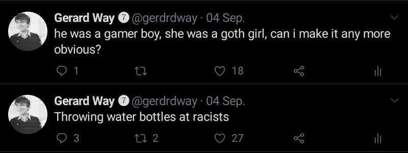 thread of tweets from my gerard parody account because it got s worded forever ago and I want to save these