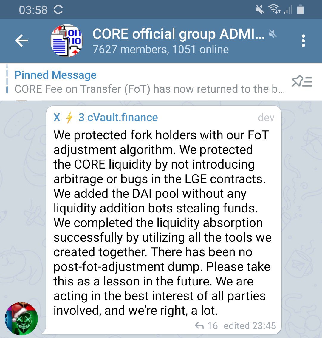 You understand we are just at the scaffolding phase. The initial locked liquidity that is absolutely necessary has been collected safely for ever expanding exponential growth. This was the reason for high fot and whatever short term nonsense fud that caused. See attached.4/12