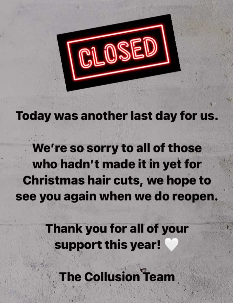CollusionBarber's tweet image. Latest update ❗️ We are sadly closed until further notice. Thank you for all of your support this year! ✂️ #hitchin