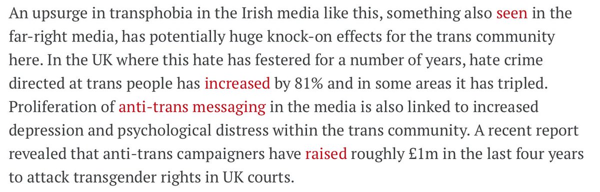 The obligatory mention of the "far right", "hate" and "attacks on transgender rights". It's so bloody tired. People disagree with you. They care about equality and want to see recognition that sex is an axis of oppression that should not be overwritten by subjective feelings. >