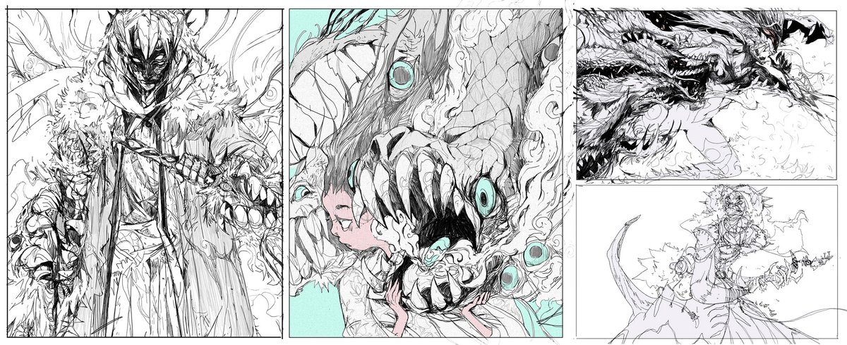 n_nosaj's tweet photo. Ah last demon character in the set, included some exploration sketches and illustrative sketches as well :P

#characterdesign #conceptart #fantasy #illustration #design #sketch https://t.co/BZlpVrAMDH