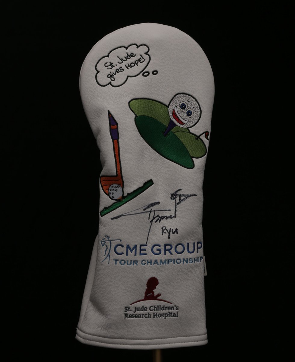 Love this headcover designed by @StJude patients! Help #Score1ForStJude by bidding on an autographed headcover ➡️ stjude.org/scoreoneforstj…