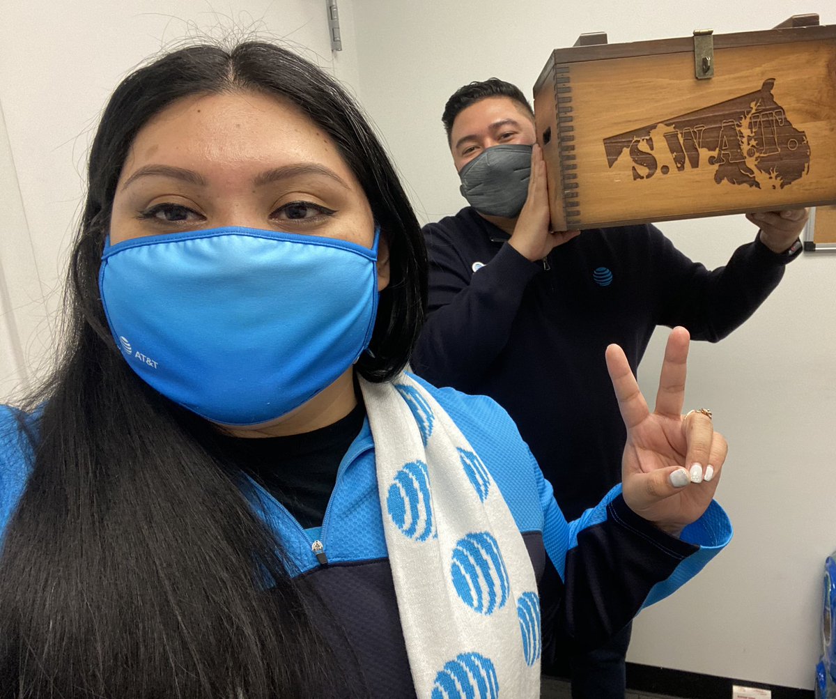 <a href="/CB9943_ATT/">Carlos Bonilla</a> We got our SWAT BOX today! 2 months in a row the #1 team under #SWAT for October &amp; November!! 💥💥 Thank you <a href="/jillmill321/">Jillian Miller</a> &amp; <a href="/MrKay416/">Kaleb Alem</a> for stopping by and delivering the box that represents our achievement. 💪🏼 #BethesdaMall <a href="/ATT/">AT&T</a>