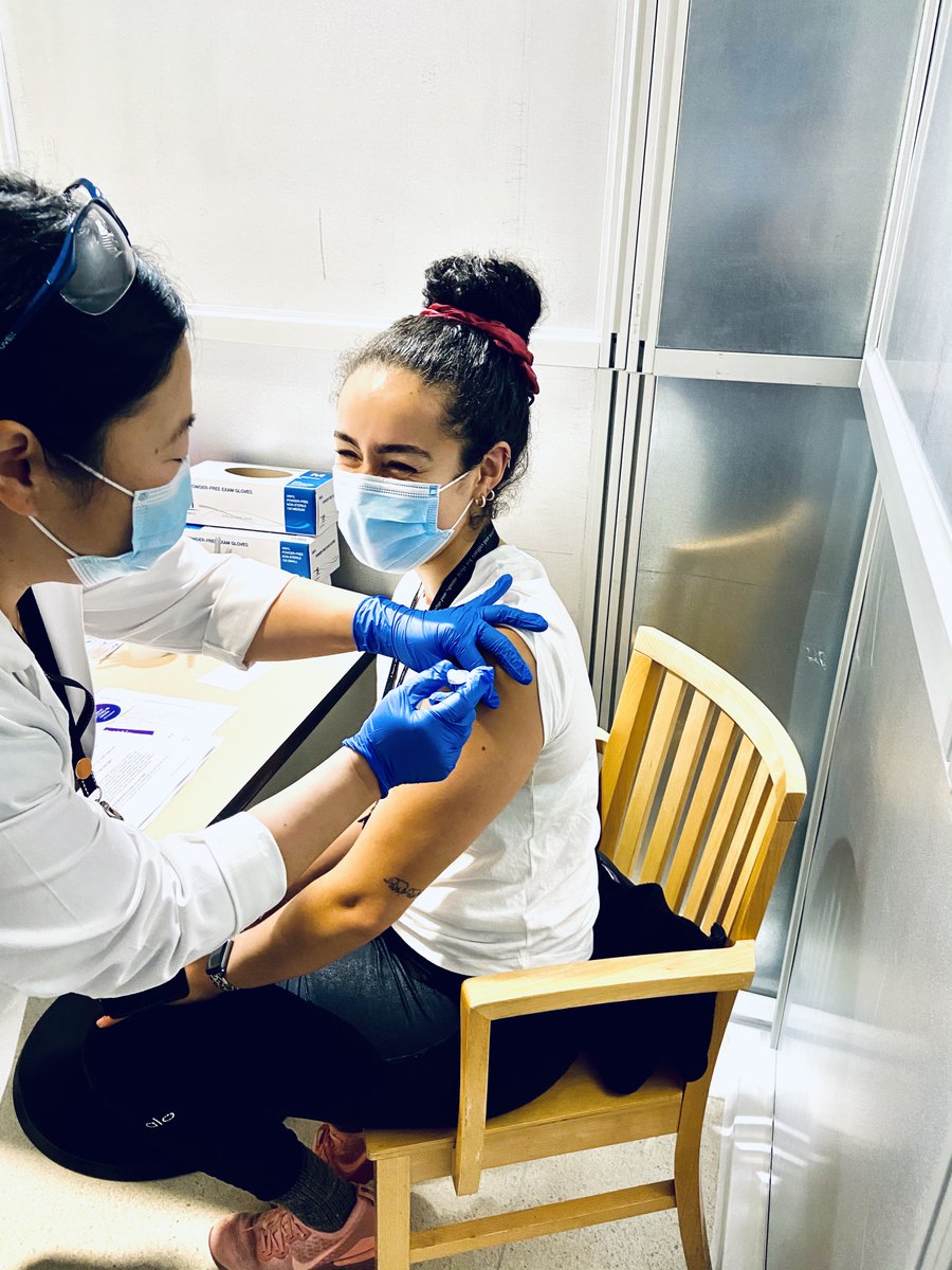 Thank you <a href="/UWSurgery/">UW Department of Surgery</a> and <a href="/UWMedicine/">UW Medicine</a> for prioritizing us 💜

I ugly cried after every shot in childhood, but these squinty eyes  are just a full on grin and gratitude

#vaccinate #Pfizervaccine