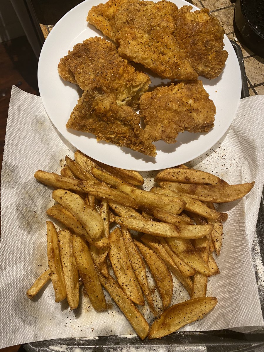 Made fish & chips for the first time so shout out to that