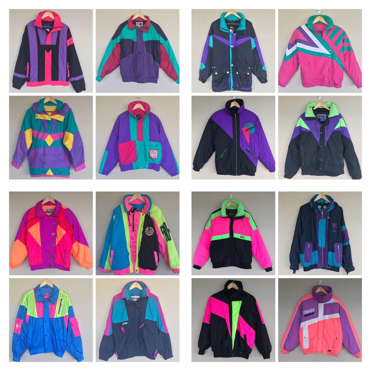 ItsLumberzack's tweet image. do you have any interesting collections you want to share with the internet? i do lol, these are some of the quintessential 1980’s neon ski jackets i’ve thrifted over the years